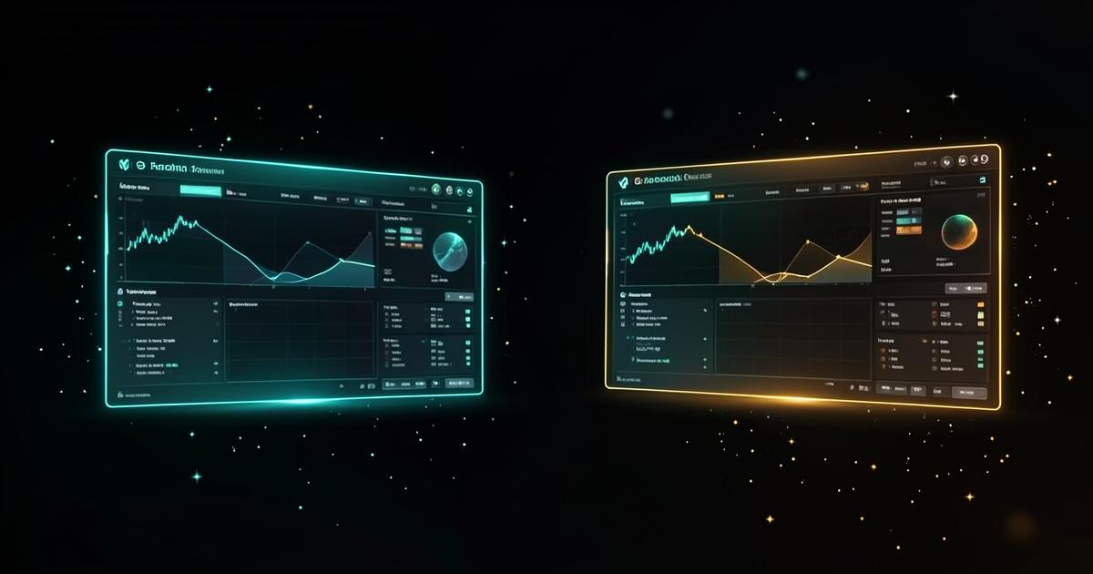 Comparison illustration of two trading dashboards used in IronBridge Markets platform analysis